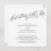 Elegant Schrift Vier Ons met Ons Zwart & Wit Kaart (Voorkant / Achterkant)