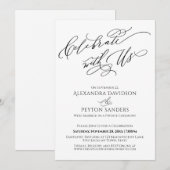 Elegant Schrift Vier Ons Ontvangstfeest Kaart (Voorkant / Achterkant)