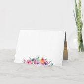 Elegant Schrift Waterverf Bloem Fotografie Bruilof Bedankkaart (Achterkant)