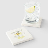 Elegant Schrift Waterverf Citroen Trouw Limoncello Stenen Onderzetter (Zijkant)