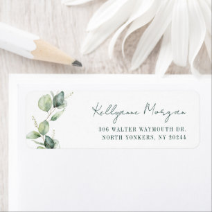 Elegant Schrift Waterverf Eucalyptus Retouradres Etiket