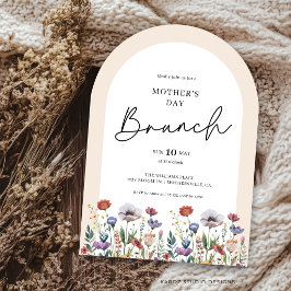 Elegant Schrift Waterverf Wildbloem Bruids Brunch Kaart