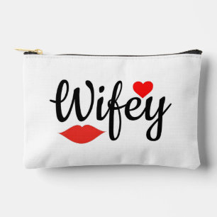 Elegant schrift 'Wifey' rode lippen & Hart Etui