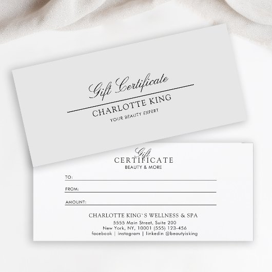 Elegant Schrift | Zakelijk Cadeau Certificaat