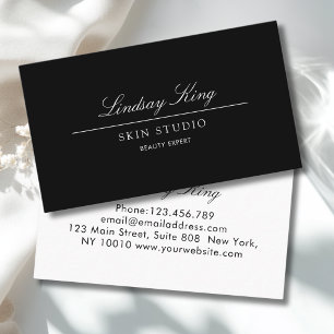Elegant Schrift   Zwart Salon Bedrijf Visitekaartje