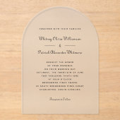 Elegant Schrift Zwart Wit Formeel Klassiek Bruilof Acryl Uitnodigingen (Voorkant)