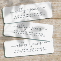 Elegant Schrift Zwarte Witte Trouw Retouradres