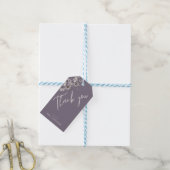 Elegant Schriftschrift Paars Waterverf Bedankt Cadeaulabel (Met Touw)