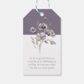 Elegant Schriftschrift Paars Waterverf Bedankt Cadeaulabel (Achterkant)