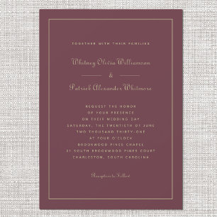 Elegant Schriftsjabloon Bordeaux Goud Chic Formele Kaart