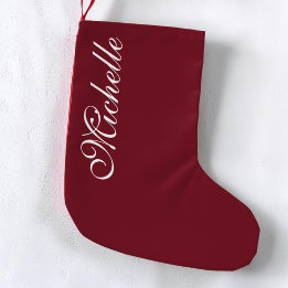 Elegant Schrifttype Burgundy Rood Eenvoudig Gepers Kleine Kerstsok