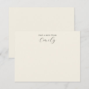 Elegant Schrifttype Crème Gepersonaliseerde Vlakke Notitiekaartje