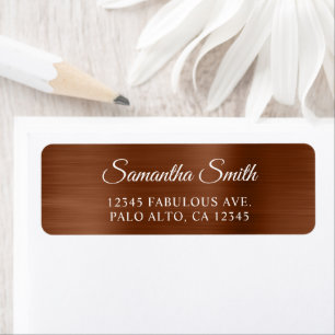 Elegant Schrifttype Metaal Brons Bruin Etiket