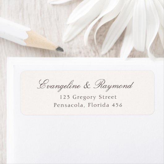 Elegant Schrifttype Rococo Trouwadres Etiket (Insitu)
