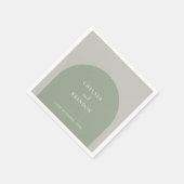 Elegant Schrifttype Salie Groen Boho Boog Landelij Servet (Hoek)