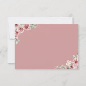 Elegant Schrifttype Stof Roze Bloem Bruiloft RSVP Kaartje (Achterkant)