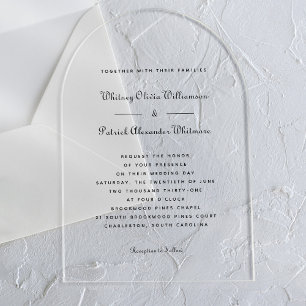 Elegant Schrifttype Zwart Wit Formeel Klassiek Bru Acryl Uitnodigingen