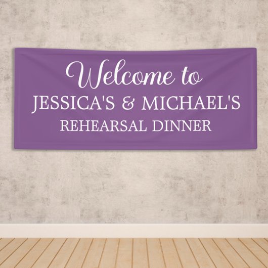 Elegant Schrijfletters Paars Proef Diners Spandoek