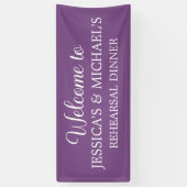 Elegant Schrijfletters Paars Proef Diners Spandoek (Verticaal)