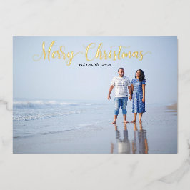 Elegant Schrijft Merry Christmas Persoonlijk  Folie Feestdagenkaart