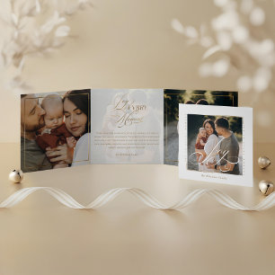 Elegant Schrijft Vreugde in Elke Moment Fotocollag Drieluik Wenskaart
