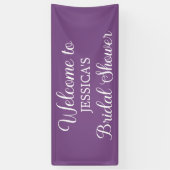 Elegant Schrijfwijze Paarse Bruidsuitnodiging Spandoek (Verticaal)