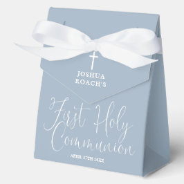 Elegant Schrijfwijze Stofblauw Eerste Heilige Comm Bedankdoosjes