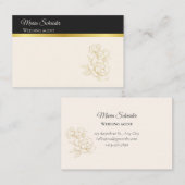 Elegant Schwarz & Creme Visitenkarte Visitekaartje (Voorkant / Achterkant)