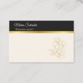 Elegant Schwarz & Creme Visitenkarte Visitekaartje (Voorkant)