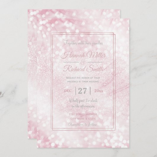 Elegant Scintillant roze glitter bokeh Sparkles Kaart (Voorkant / Achterkant)