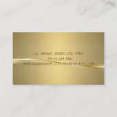 Elegant Scissors, Flowers Feather Faux Gold Visitekaartje (Achterkant)