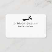 Elegant Scissors Hair Stylist Volgende Benoeming Visitekaartje (Voorkant)