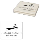 Elegant Scissors Hairdresser Personal Stationery Rubberstempel (Gestempeld)