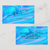 Elegant Scissors Holographic Hair Visitekaartje (Voorkant / Achterkant)