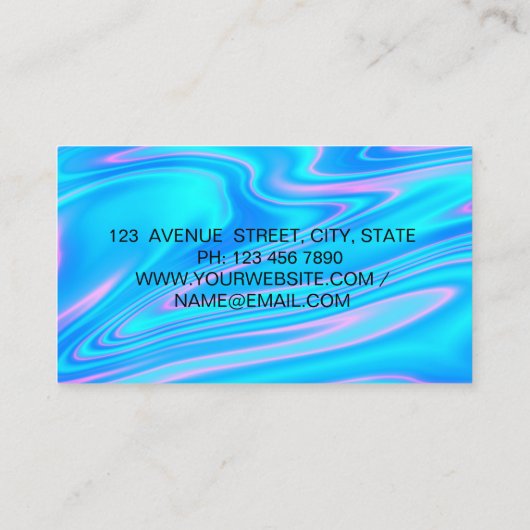 Elegant Scissors Holographic Hair Visitekaartje (Achterkant)