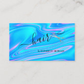 Elegant Scissors Holographic Hair Visitekaartje (Voorkant)