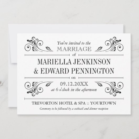 Elegant Sconce Wedding Invitation Kaart (Voorkant)