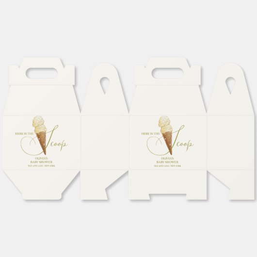 Elegant Scoop Ice Cream Baby shower Bedankdoosjes (Ongevouwen)