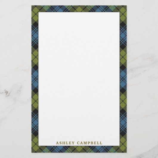 Elegant Scottish Campbell Tartan Briefpapier (Voorkant)