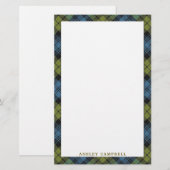 Elegant Scottish Campbell Tartan Briefpapier (Voorkant / Achterkant)