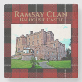 Elegant Scottish Ramsay Clan Castle Tartan Stenen Onderzetter