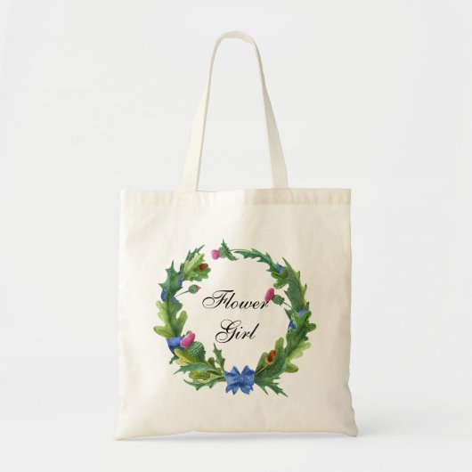 Elegant Scottish Thistle Floral Bloemenmeisje Tote Bag (Voorkant)