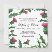 Elegant Scottish Thistle Floral Wedding Kaart (Voorkant)