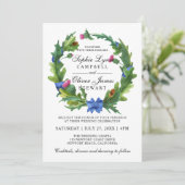 Elegant Scottish Thistle Floral Wedding Kaart (Staand voorkant)