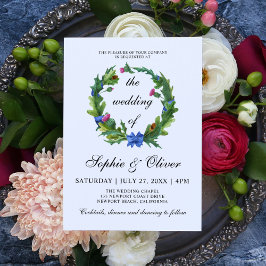 Elegant Scottish Thistle Floral Wedding Kaart