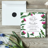 Elegant Scottish Thistle Floral Wedding Kaart