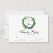 Elegant Scottish Thistle Floral Wedding RSVP-kaart Kaart (Voorkant)