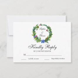 Elegant Scottish Thistle Floral Wedding RSVP-kaart Kaart