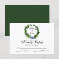 Elegant Scottish Thistle Floral Wedding RSVP-kaart