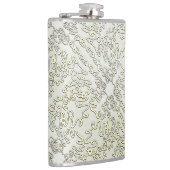 Elegant Scribble Pattern in Gold & Silver Heupfles (Rechts)